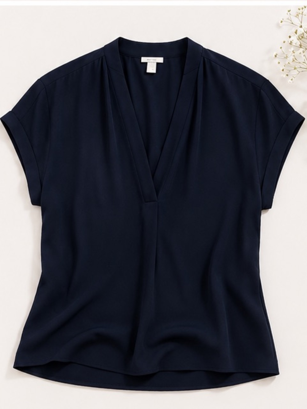H&M Dark Blue V-Neck Blouse